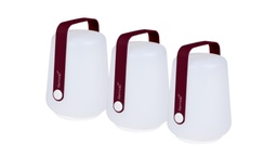 [14460..42] Gartenlampen 3-er Set Balad schwarzkirsche H12